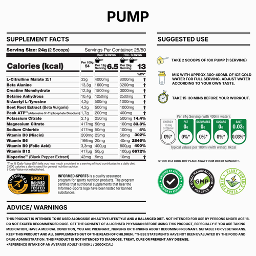 10X Athletic PUMP 600g
