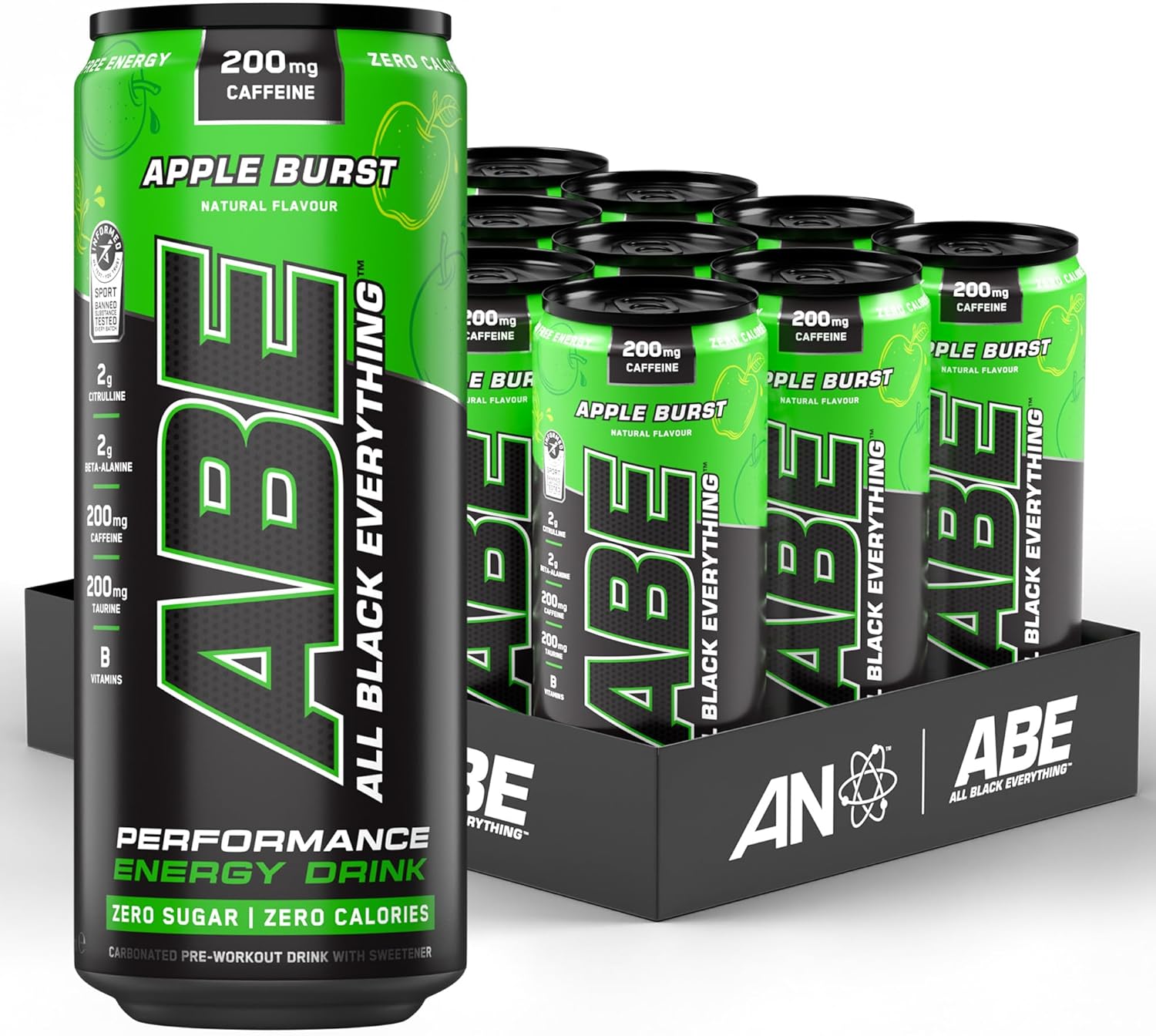 Applied Nutrition ABE (All Black Everything) Carbonated Can 12x330ml