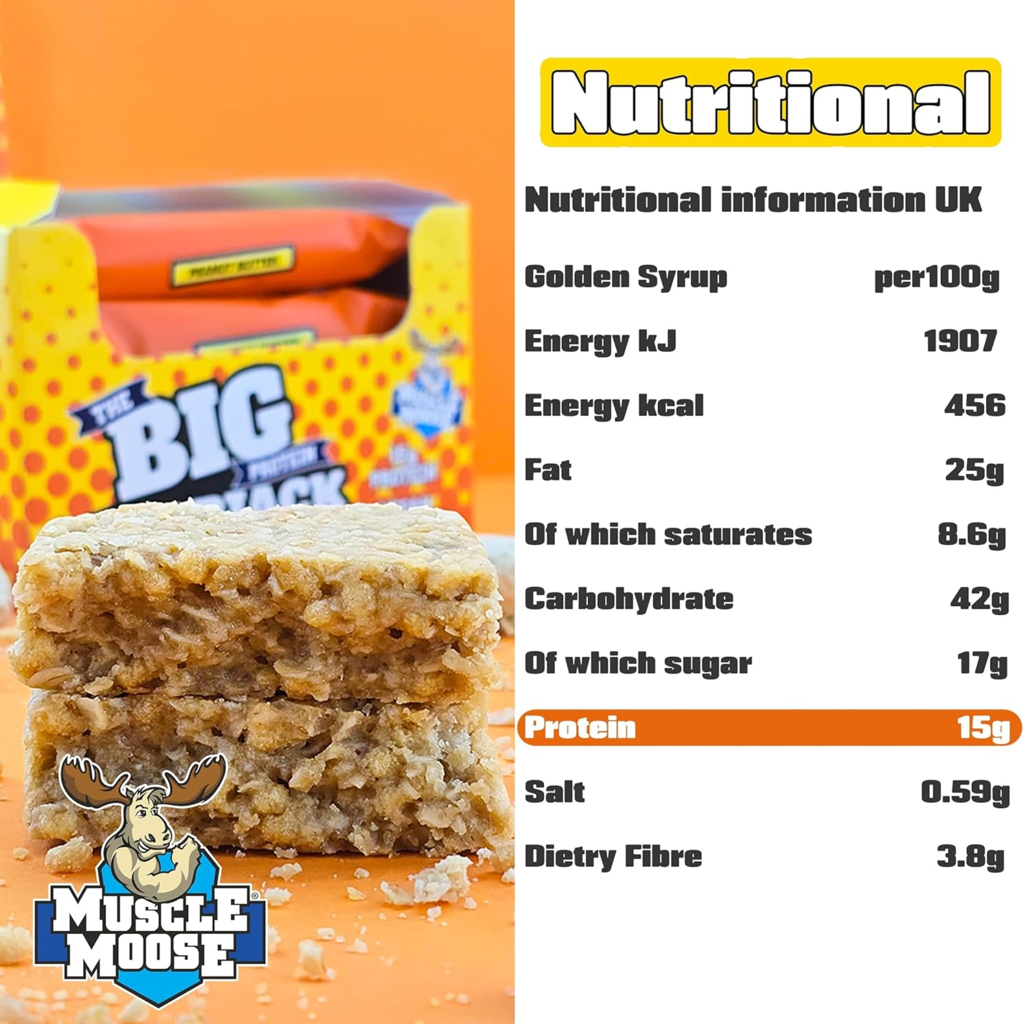 Muscle Moose The Big Protein Flapjack 12x100g Expiring Feb 2026