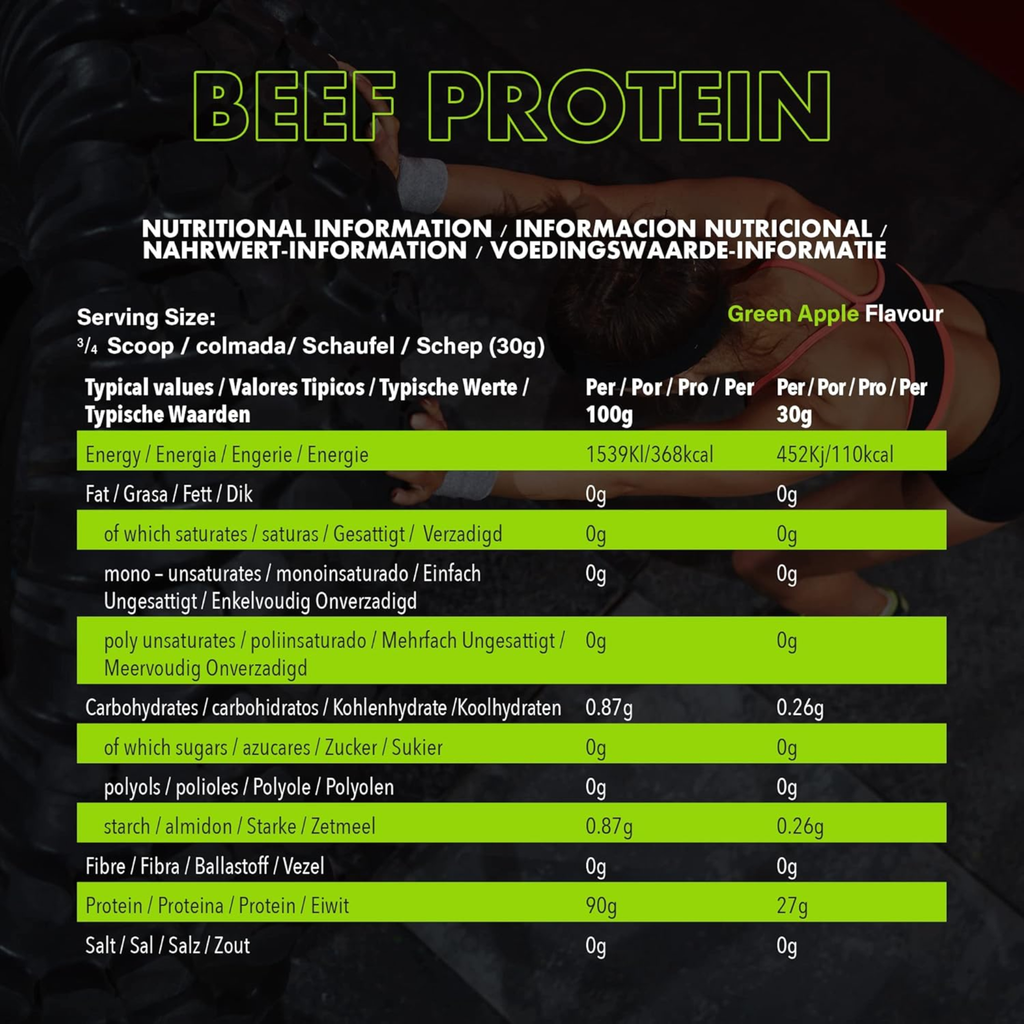 NXT-Nutrition-Beef-Protein-Isolate-Powder-Green-Apple-Nutritional-Information