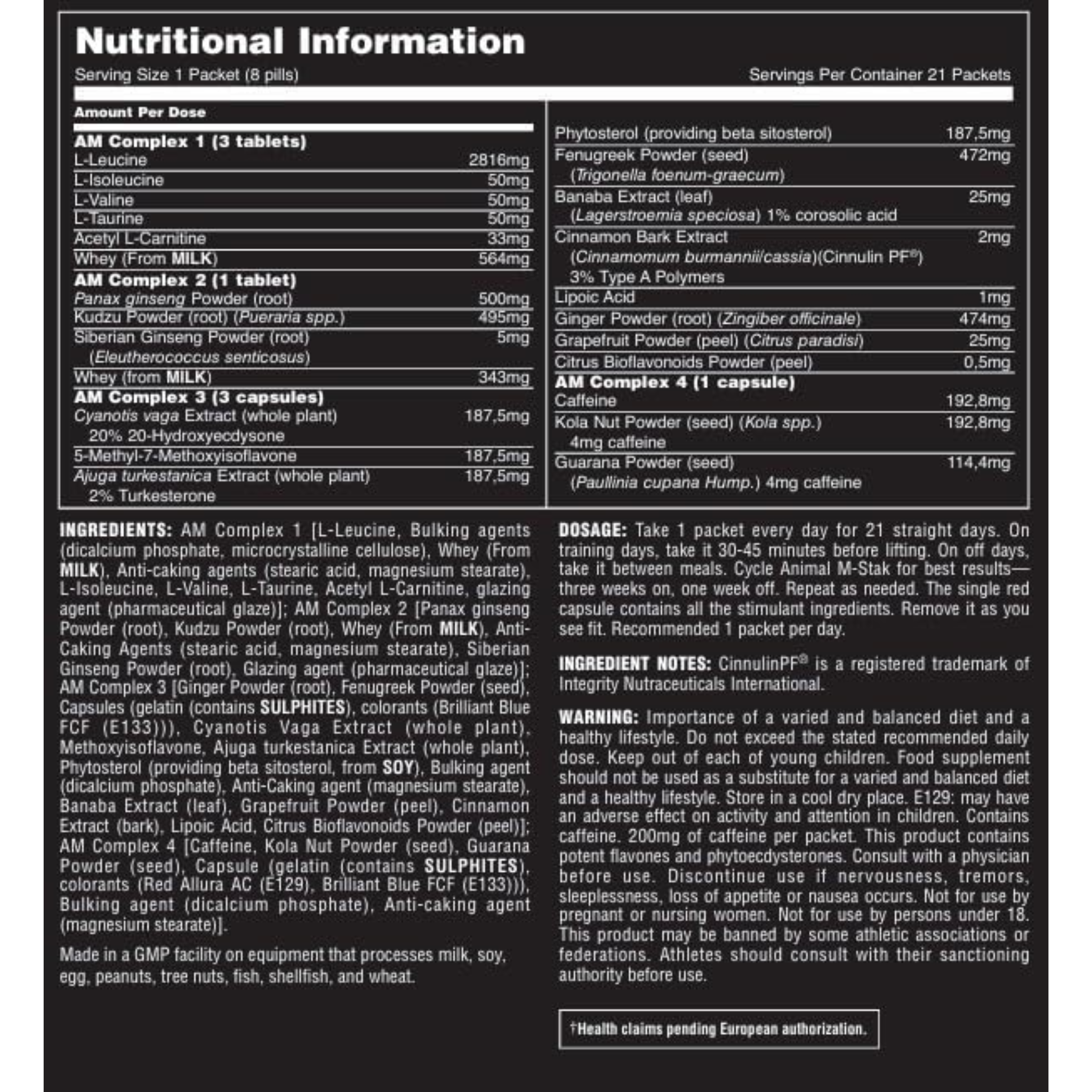 Animal M-Stak 21 Packs